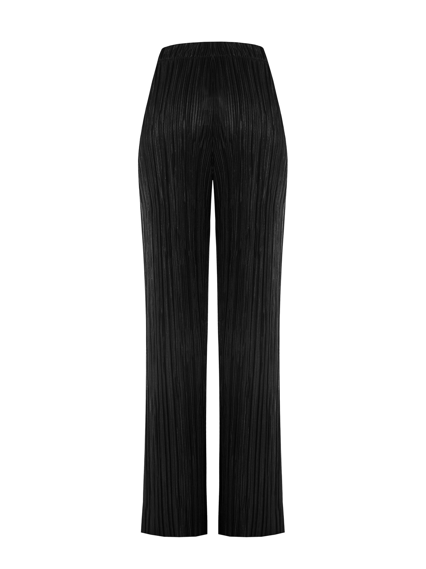 Pleated Satin Palazzo Trousers with Elasticated Waistband