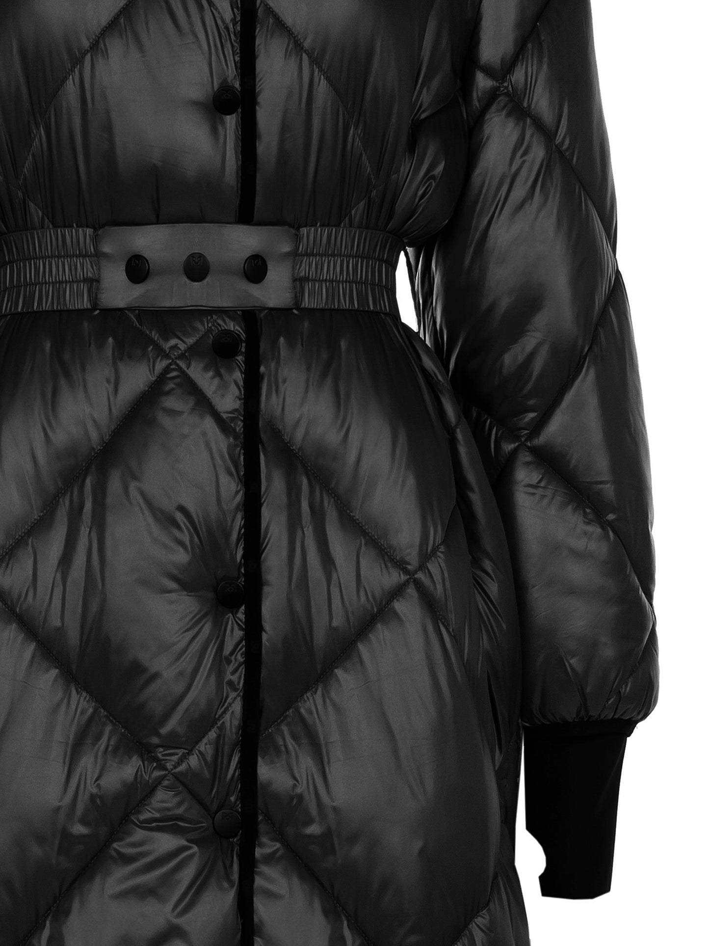 Long Puffer Coat with Arm Warmers