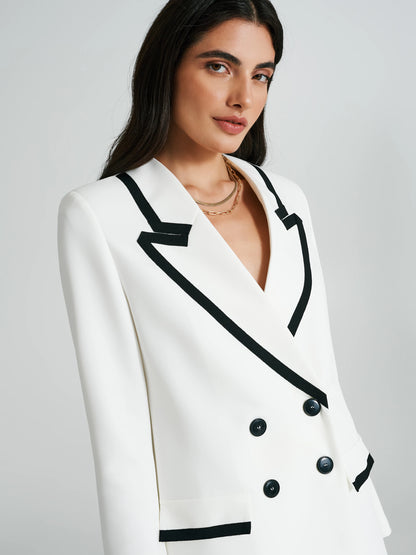 Double-breasted jacket with two-toned lapels