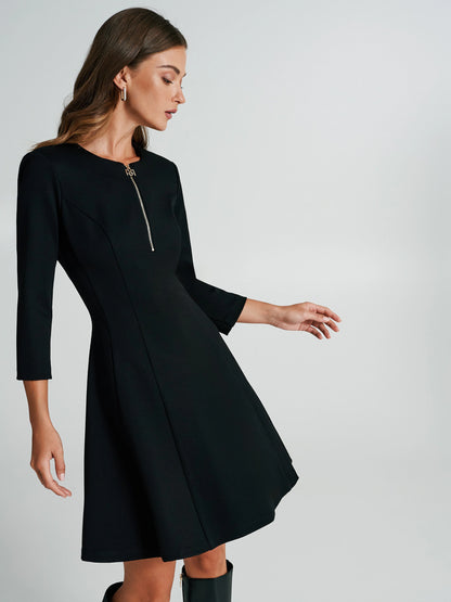 A-line dress with zip