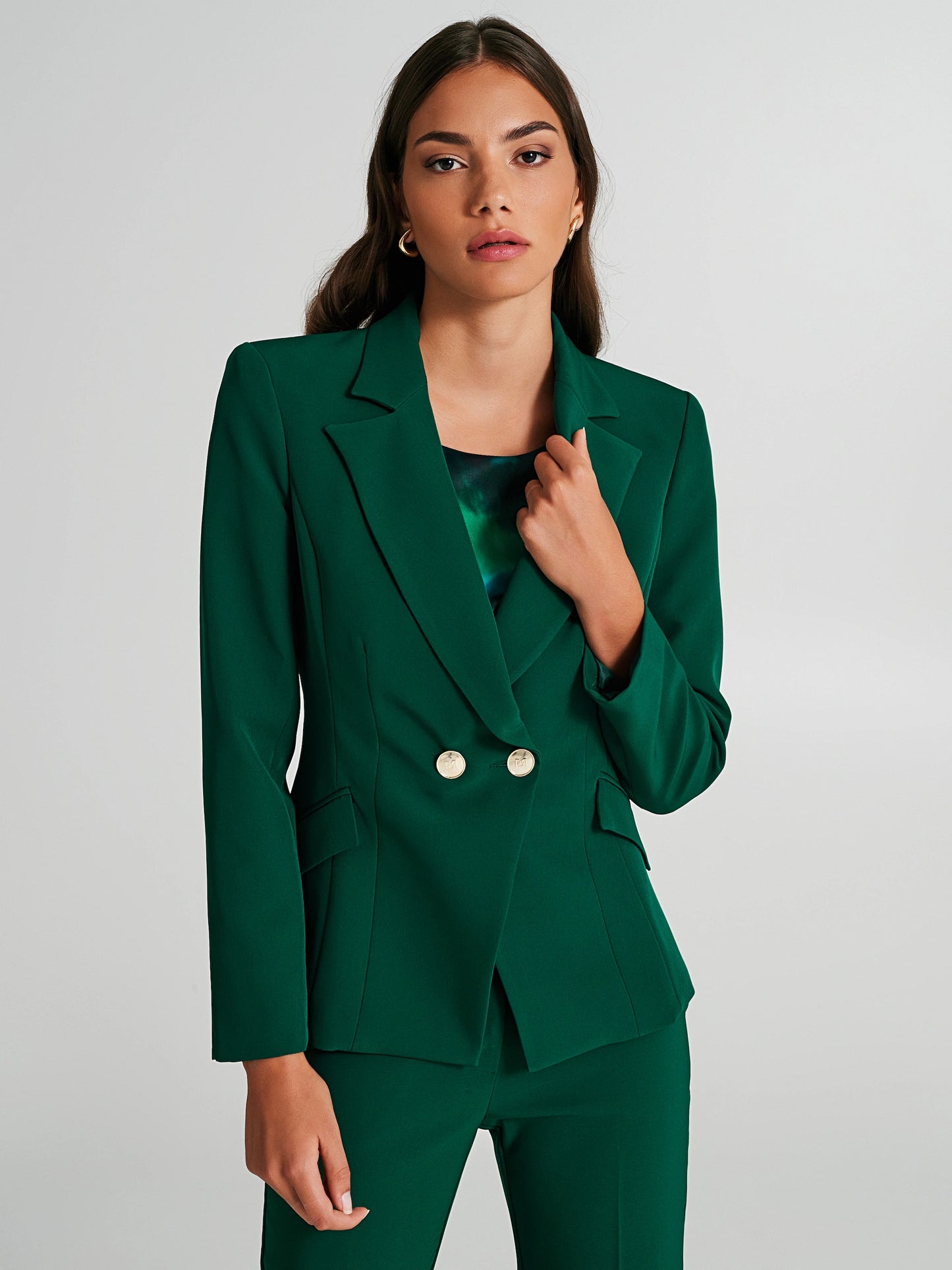 Two-button technical fabric jacket