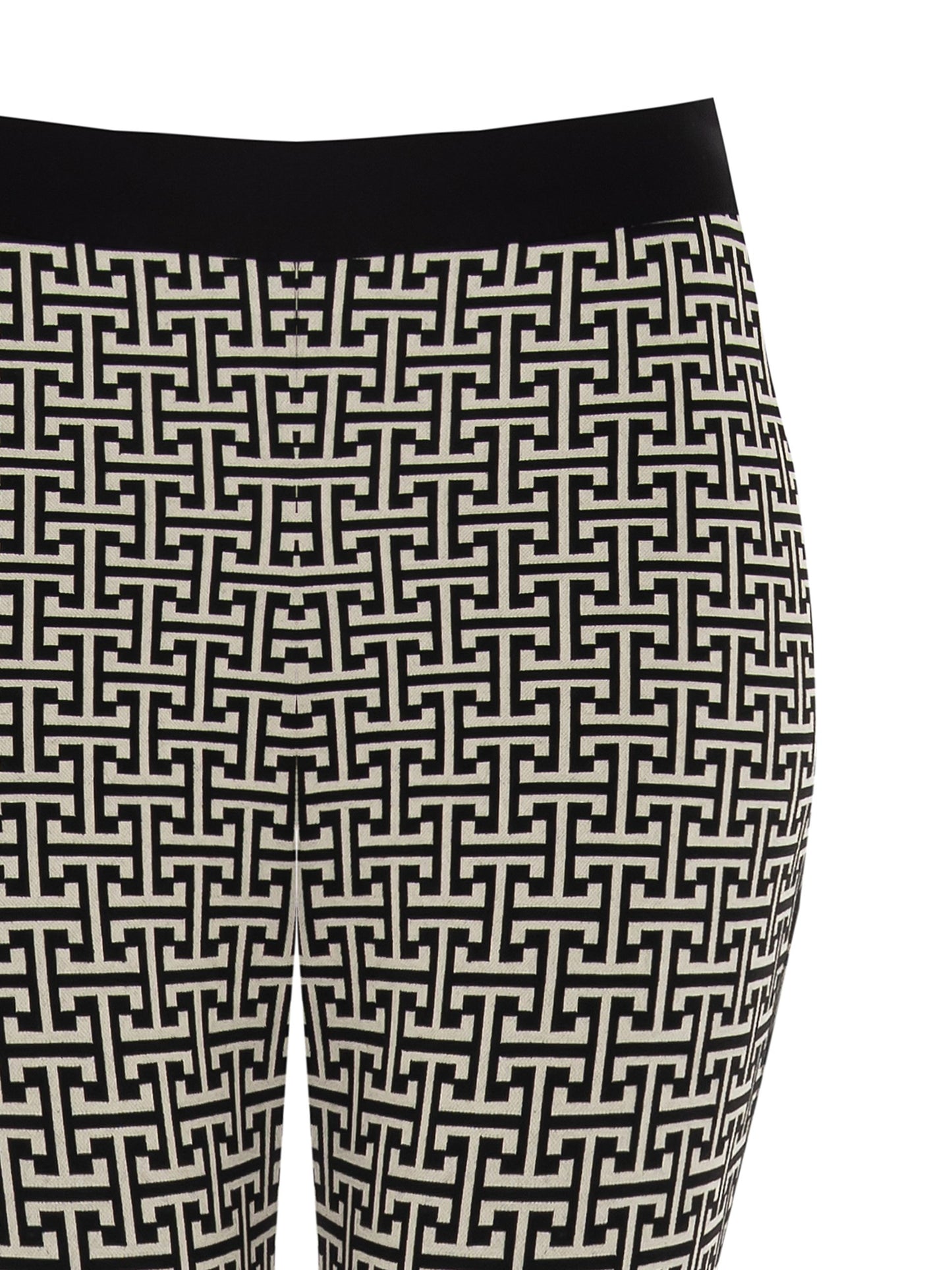 Straight Geometric Jacquard Trousers
