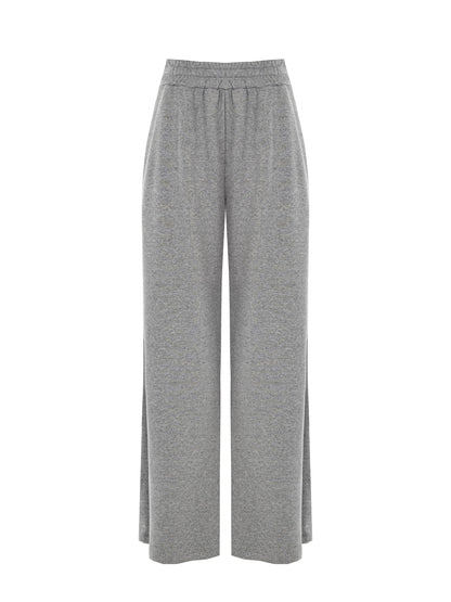 Sequinned Palazzo Sweat Pants with Side Stripes