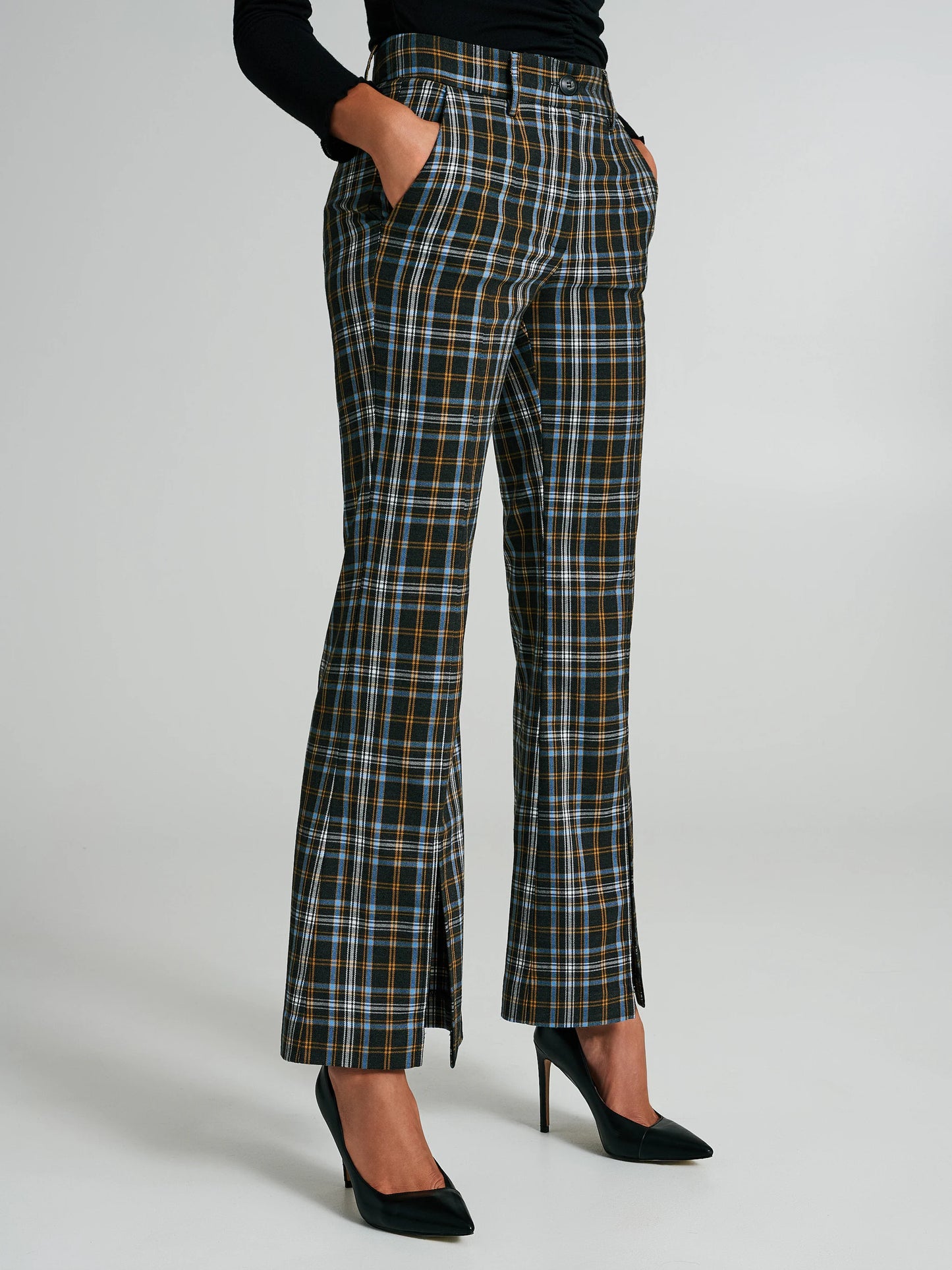 Flared Trousers with Front Slits