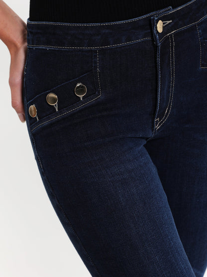 Flared Jeans with 6 Buttons