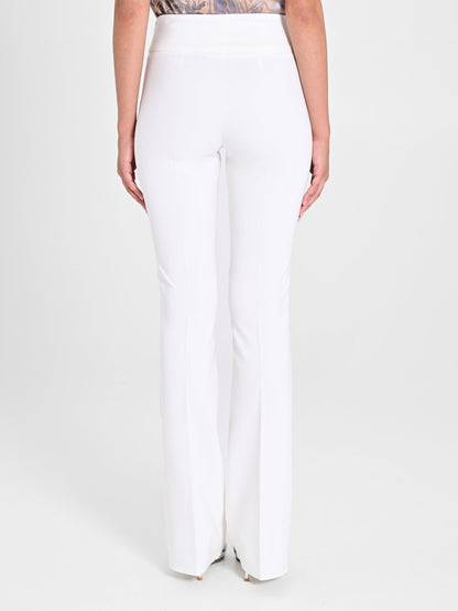 Flared Trousers in White Technical Fabric