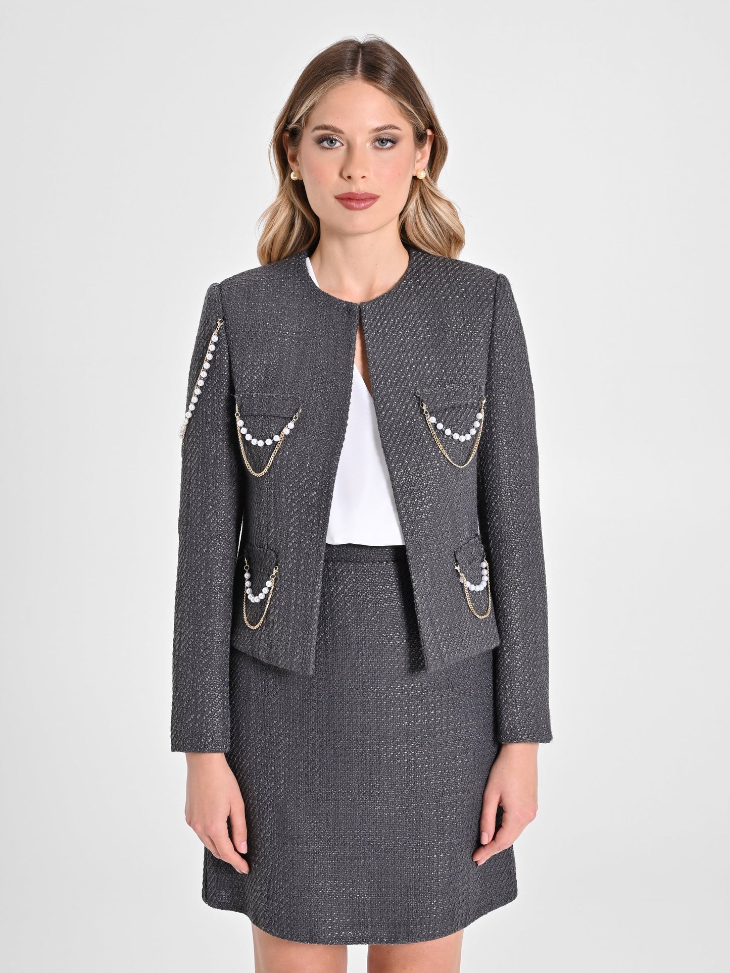 Veste courte en tweed