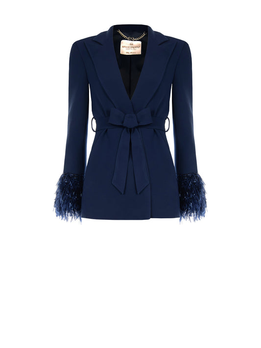 Veste en plumes de lurex