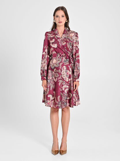 Cashmere-Print Wrap Dress