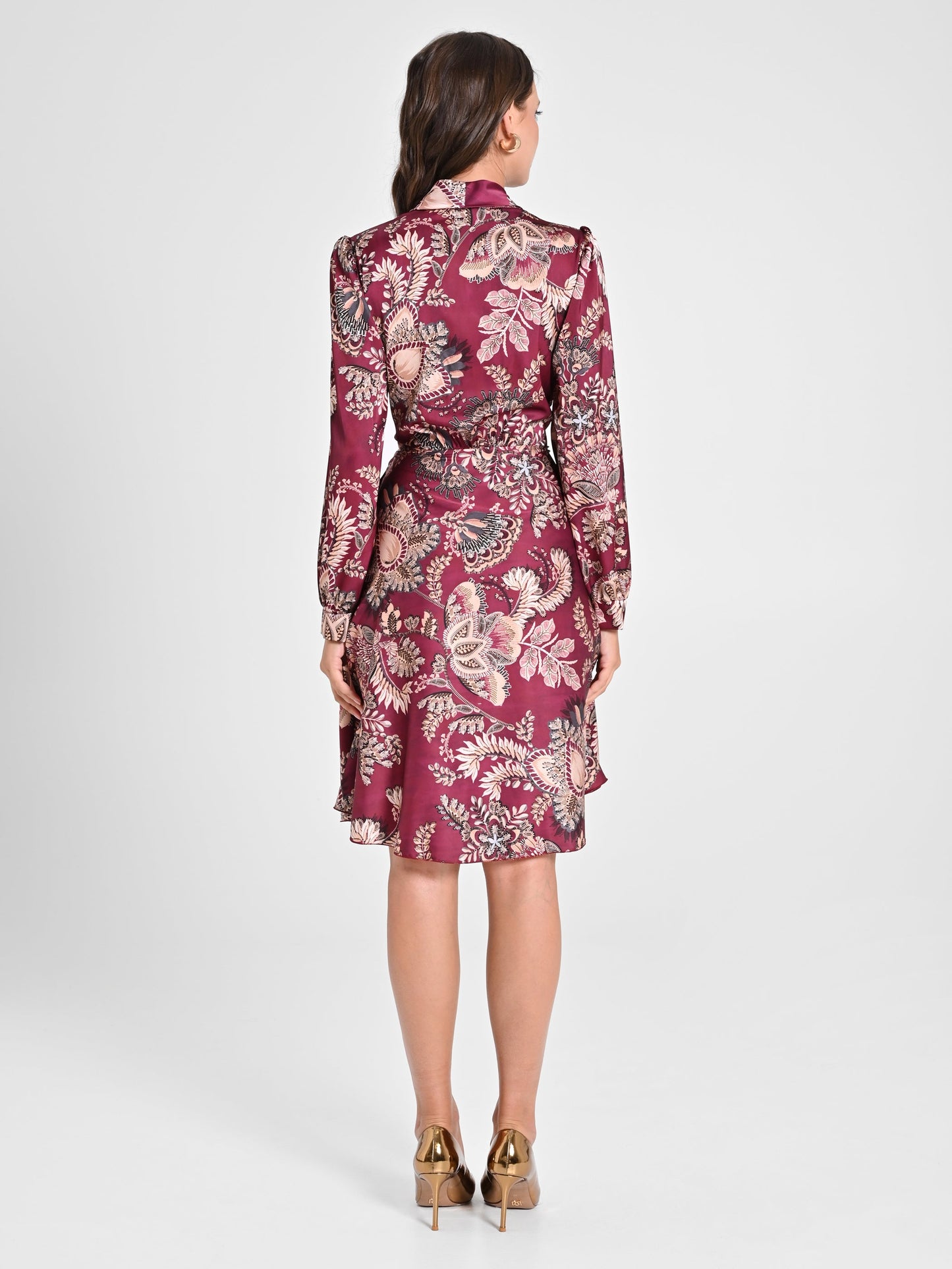 Cashmere-Print Wrap Dress