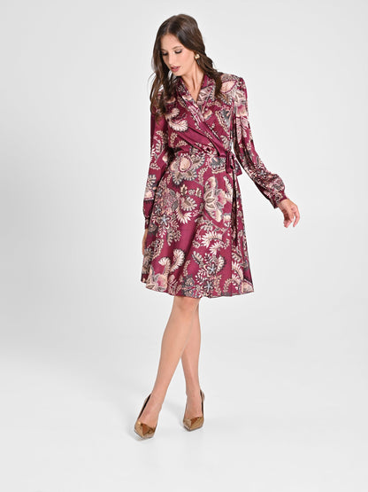 Cashmere-Print Wrap Dress