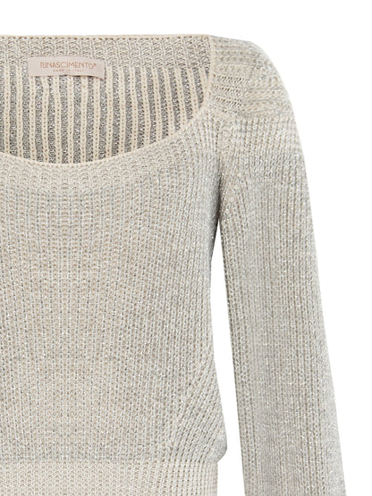Wide-Neck Lurex Sweater